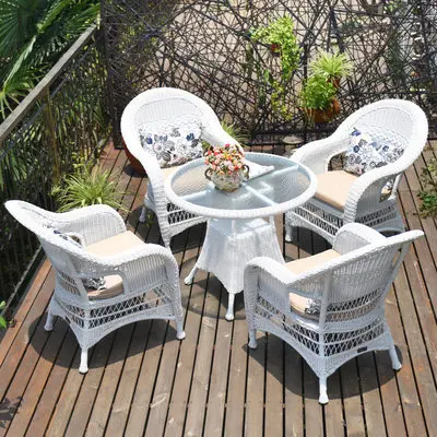 Outdoor tables, chairs, courtyard weaving, sun protection, waterproof villa courtyard terrace, outdoor leisure rattan chairs