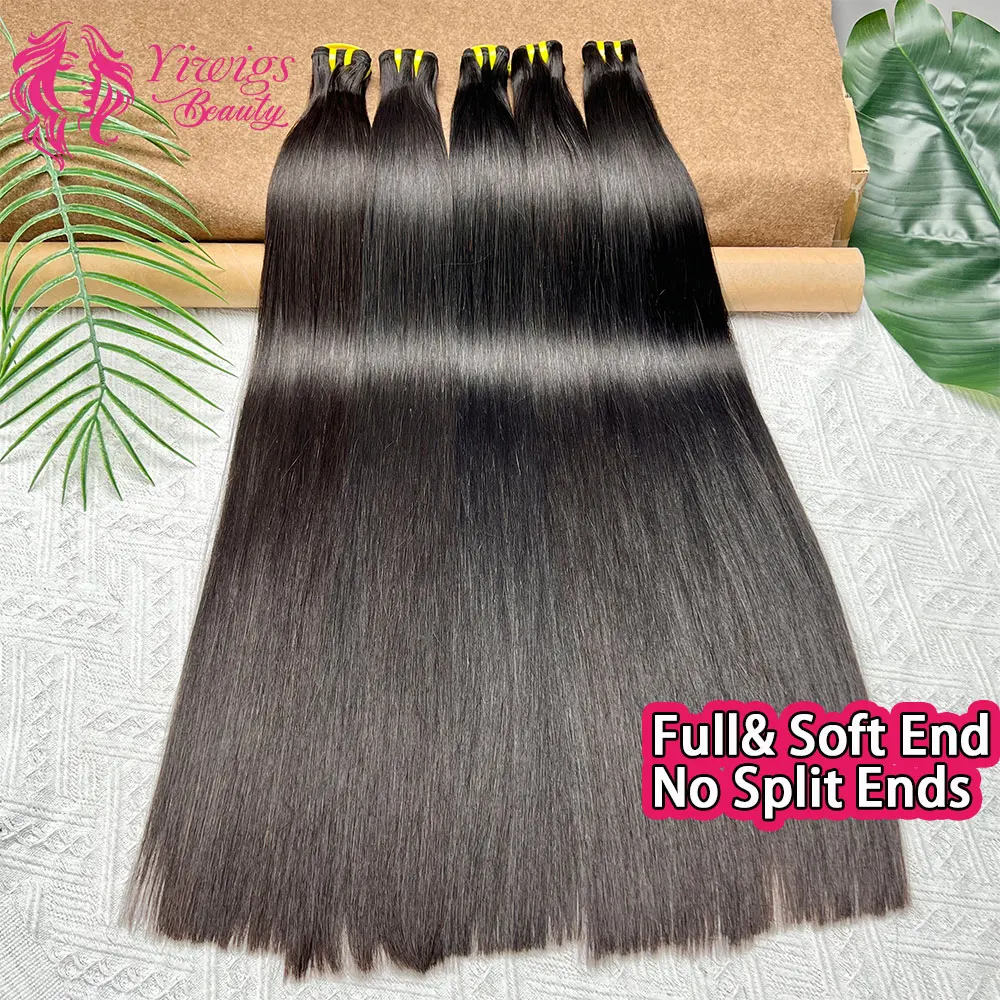 

Натуральные прямые волосы Double Drawn для наращивания, 1/3/4 пучка, необработанные волосы Remy, 100% натуральные необработанные волосы для наращивания