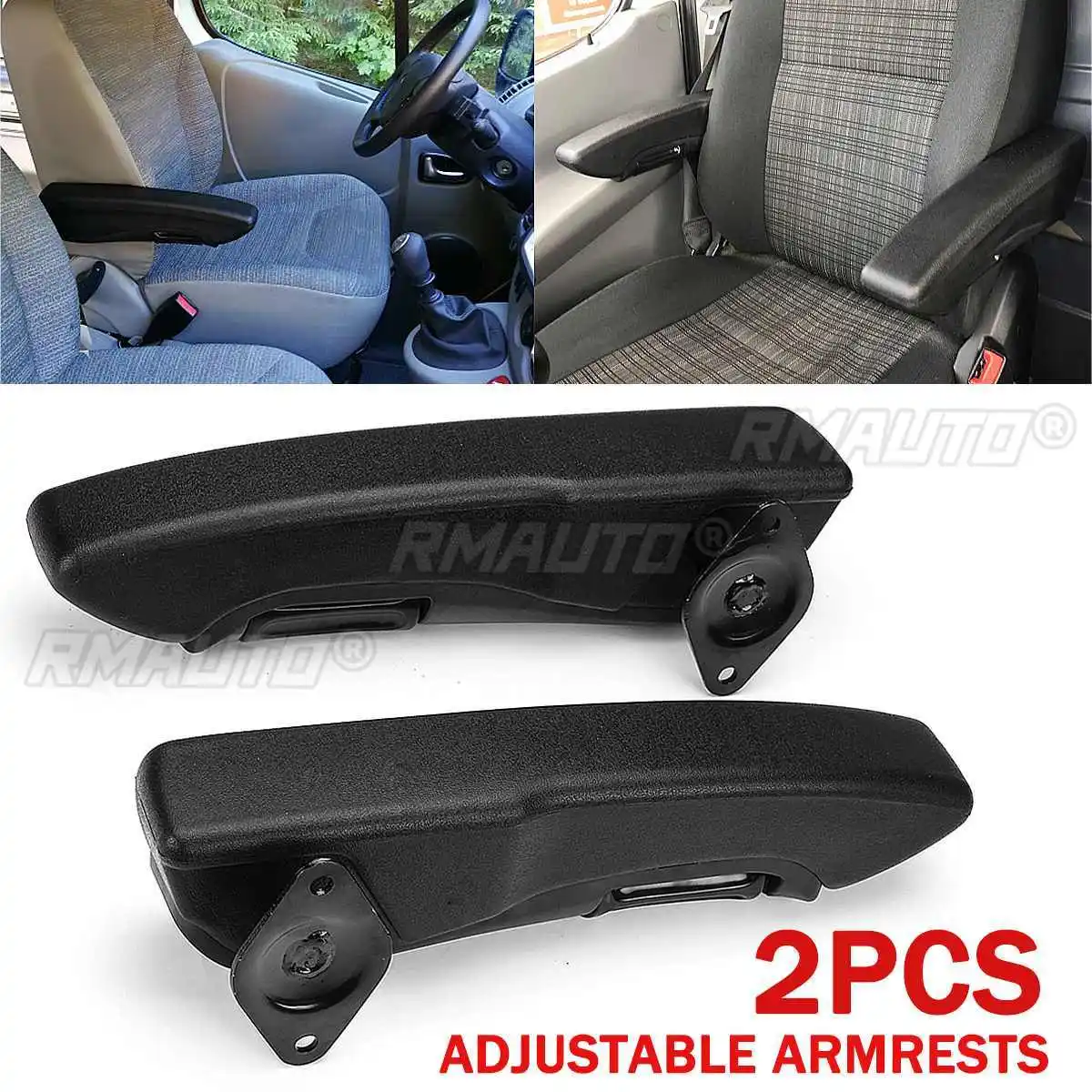 2pcs Universal Adjustable Car Seat Armrest Handrest Arm Rest Support for RV Motorhome Truck Bus Caravans Camper Trailer