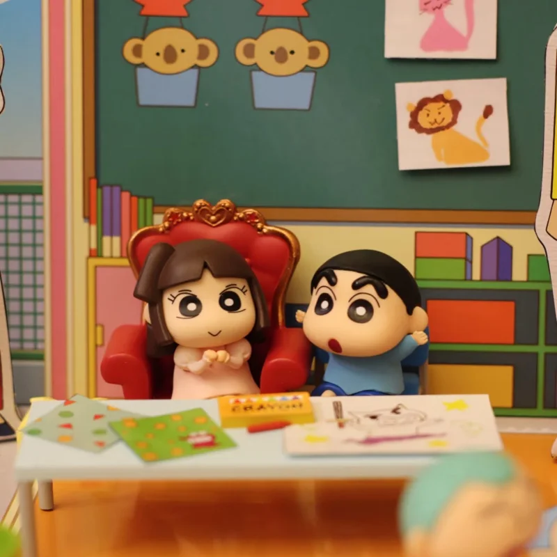 RE-MENT Pastello Shin Chan Futaba Scuola Materna Cieca Scatola Giocattoli Mini Scena Serie Figura Modello di Bambola Giocattoli Raccogliere Ornamenti