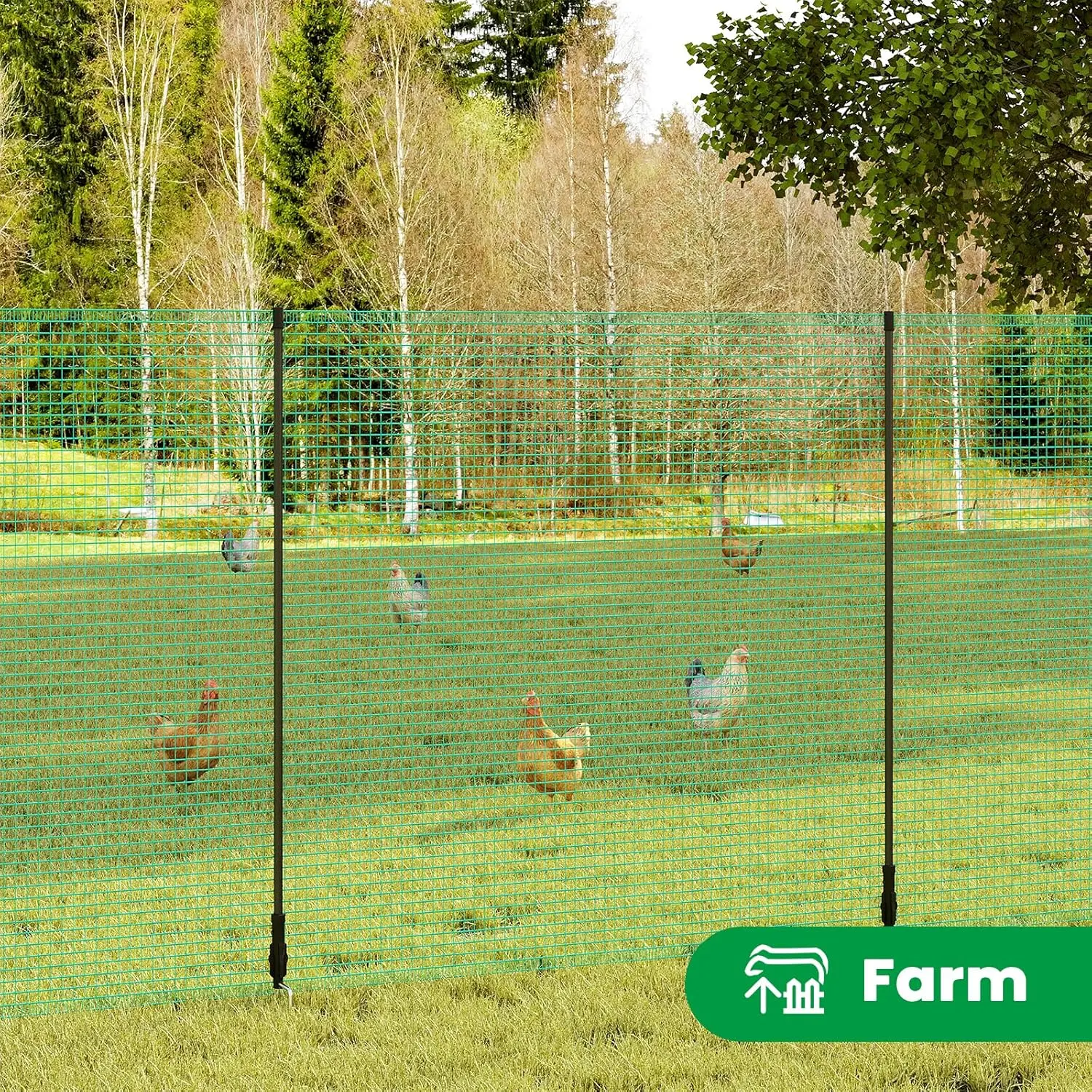Valla Móvil WOLTU de Material PE, Barrera de Malla Fina para Jardinería, Camping al Aire Libre, Cercado para Aves, Perros y Conejos