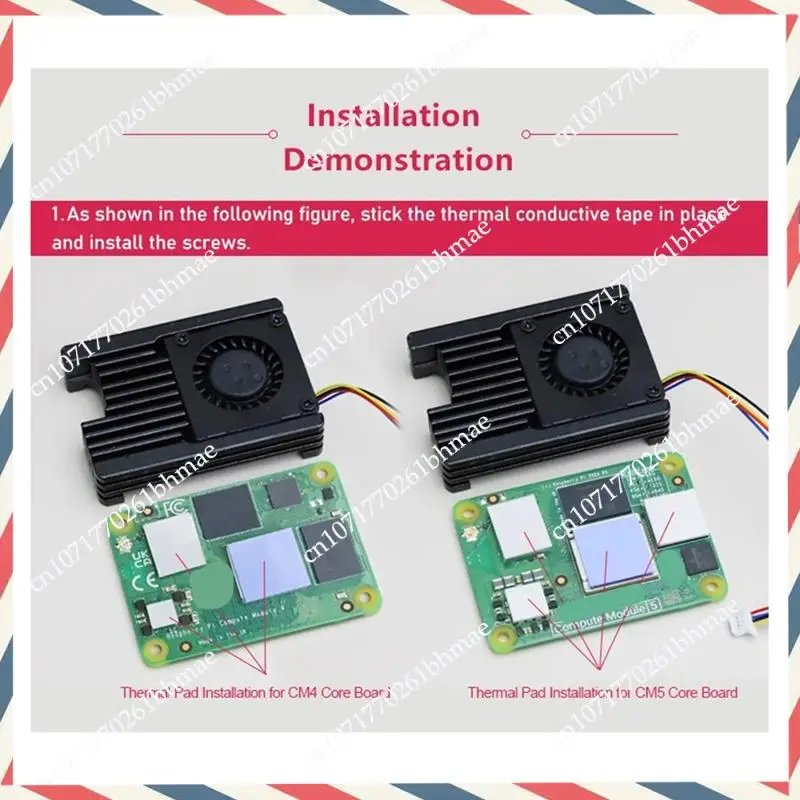 

-A21Z Intergrated Cooling Fan For Raspberry Pi CM5 Heatsink With PWM Speed-Regulated Fan 4Mm Spacer Column