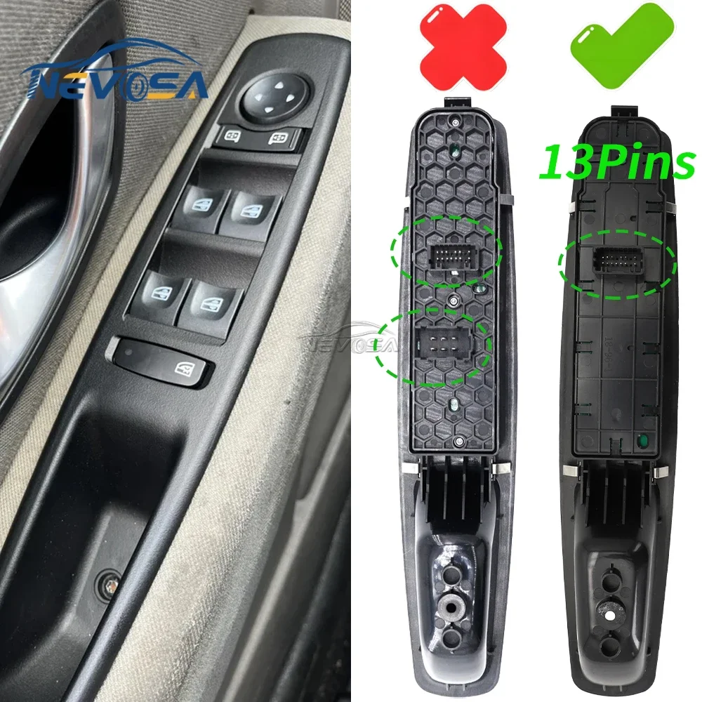 

Master Left Hand Driver For Renault Megane Stage 3 2008 2009 2010-2016 Power Window Switch Glass Lift Button 809610016R