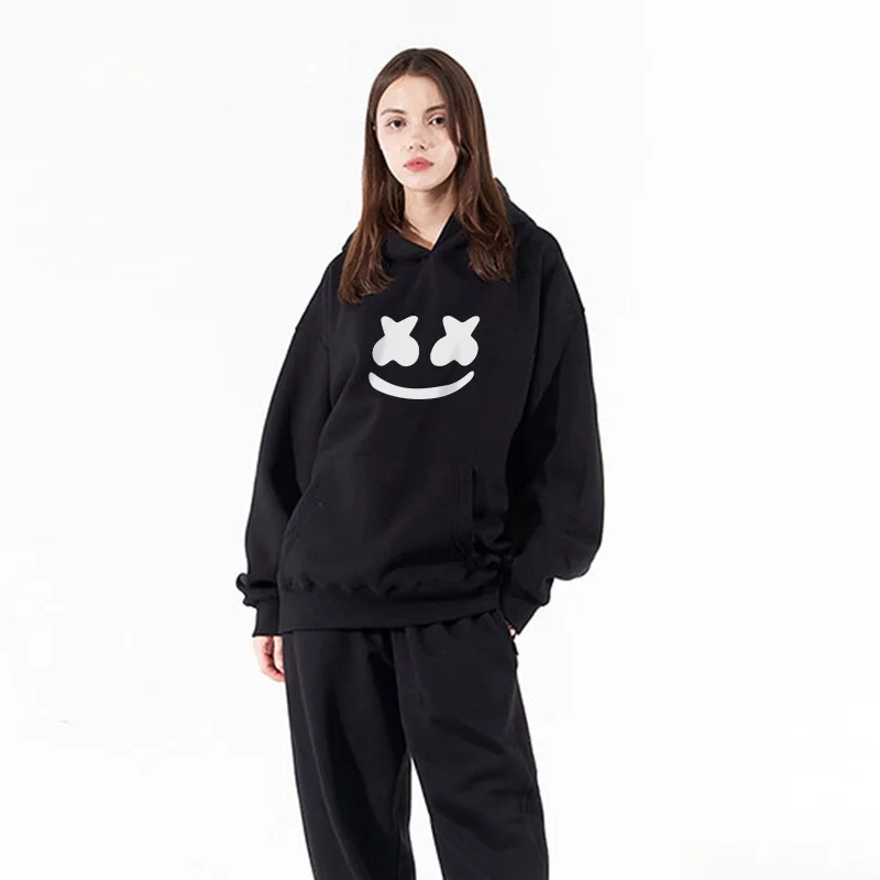 

Худи Marshmello Cotton Candy унисекс для пар, из чистого хлопка, с геометрическим принтом, оверсайз, комфортный, весна-осень-зима