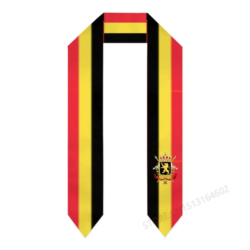 Custom Name Or Logo Belgium Flag Graduation Stole Sash International Study Abroad Class of 2023 Shawl