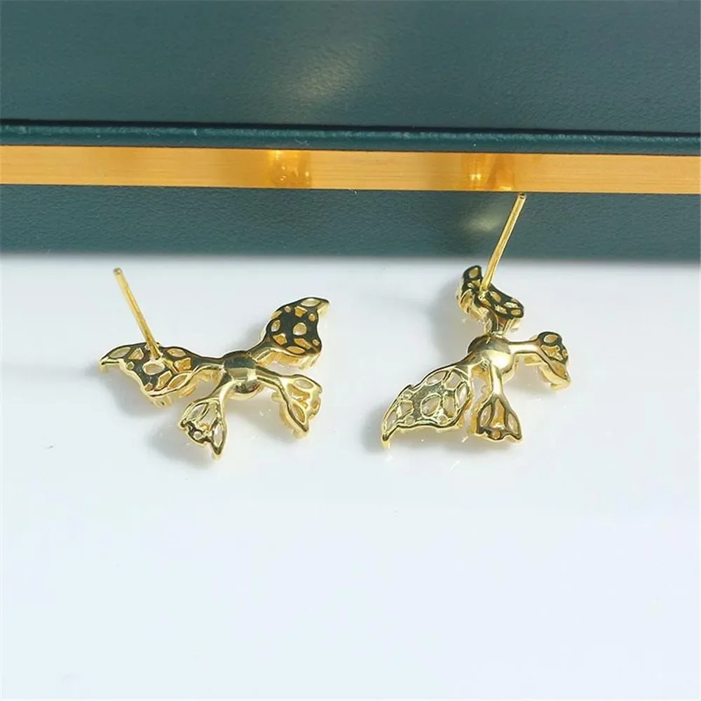 S925 Sterling Silver Pearl Earring Settings DIY Jewelry Making Supplies Blank Earring Posts for Handcrafted Accessories No Pearl