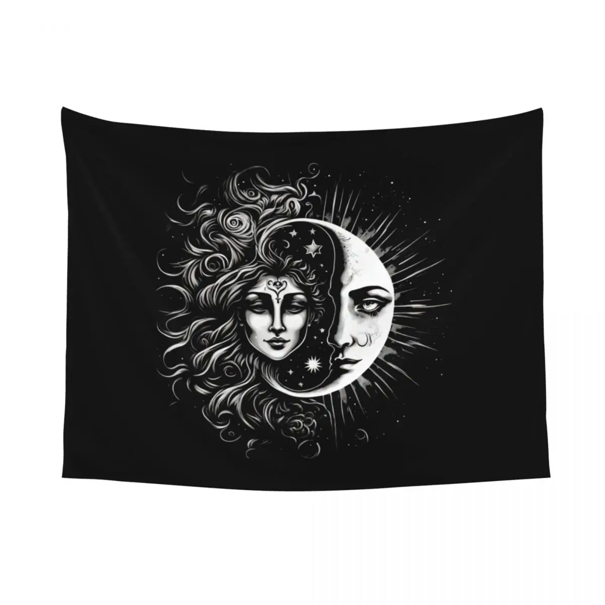 Custom Vintage Moon Solar Eclipse Tapestries for Table Cloth Hippie Wall Hanging Tapestry Home Decor