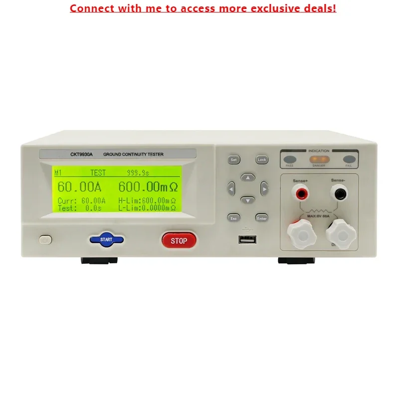 Chuangkai CKT9931A Ground Resistance Tester 600mΩ Power 600W Current 100A DC With Test Line Abnormality Detection Functions