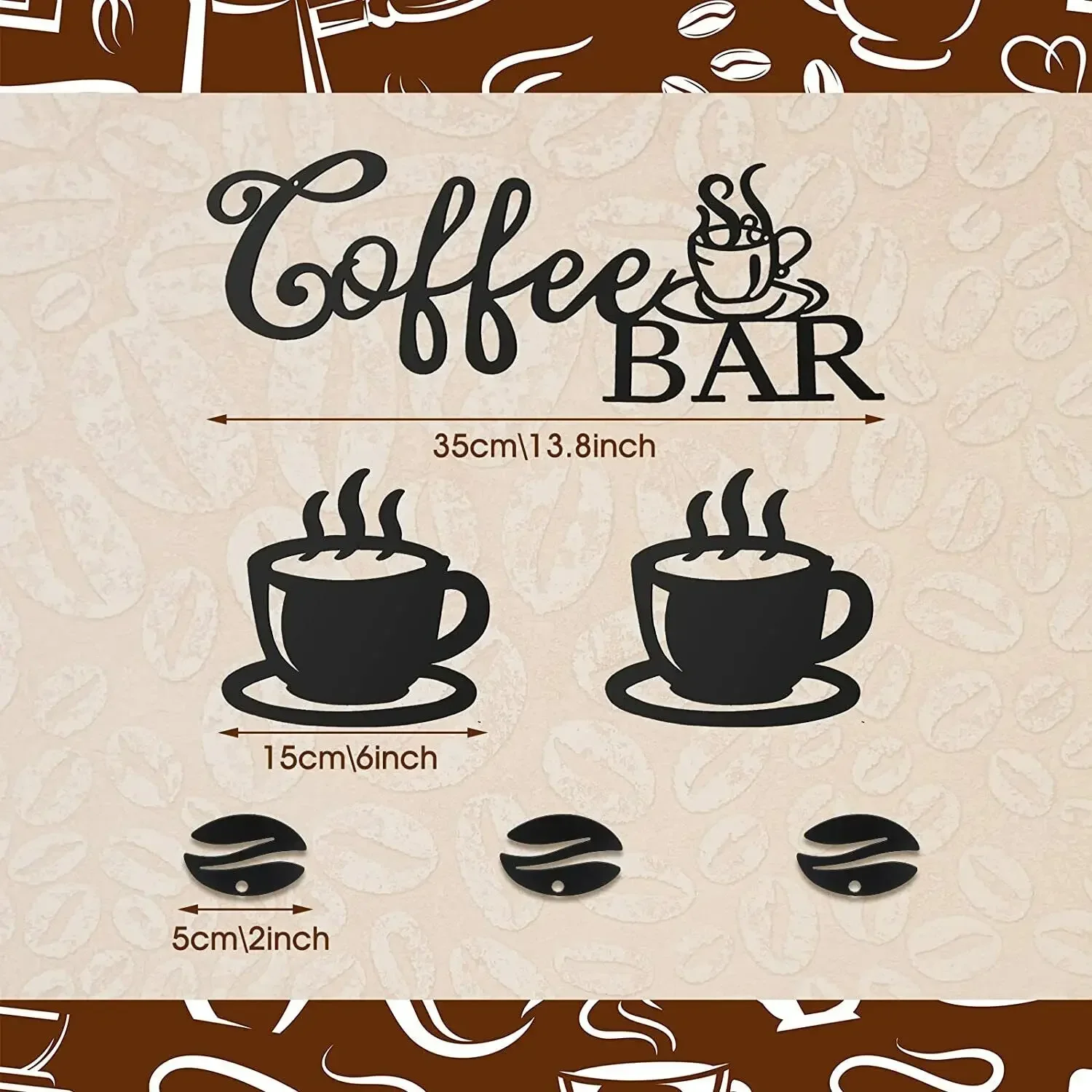 Metal Coffee Bar Sign Rustic Coffee Bar Hanging Wall Decor Coffee Signs for Home