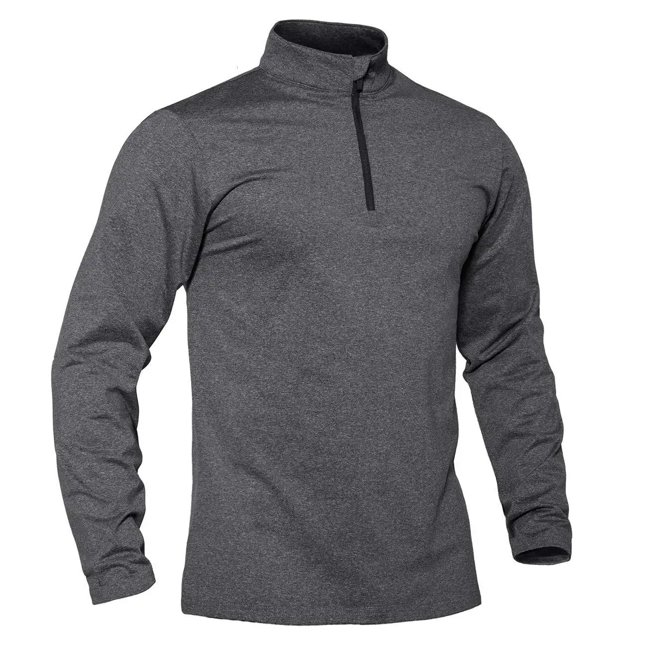 Pull de sport thermique avec fermeture éclair pour homme, t-shirt de course respirant, pull de sport, vêtements de sport pour homme, printemps, automne, 1/4