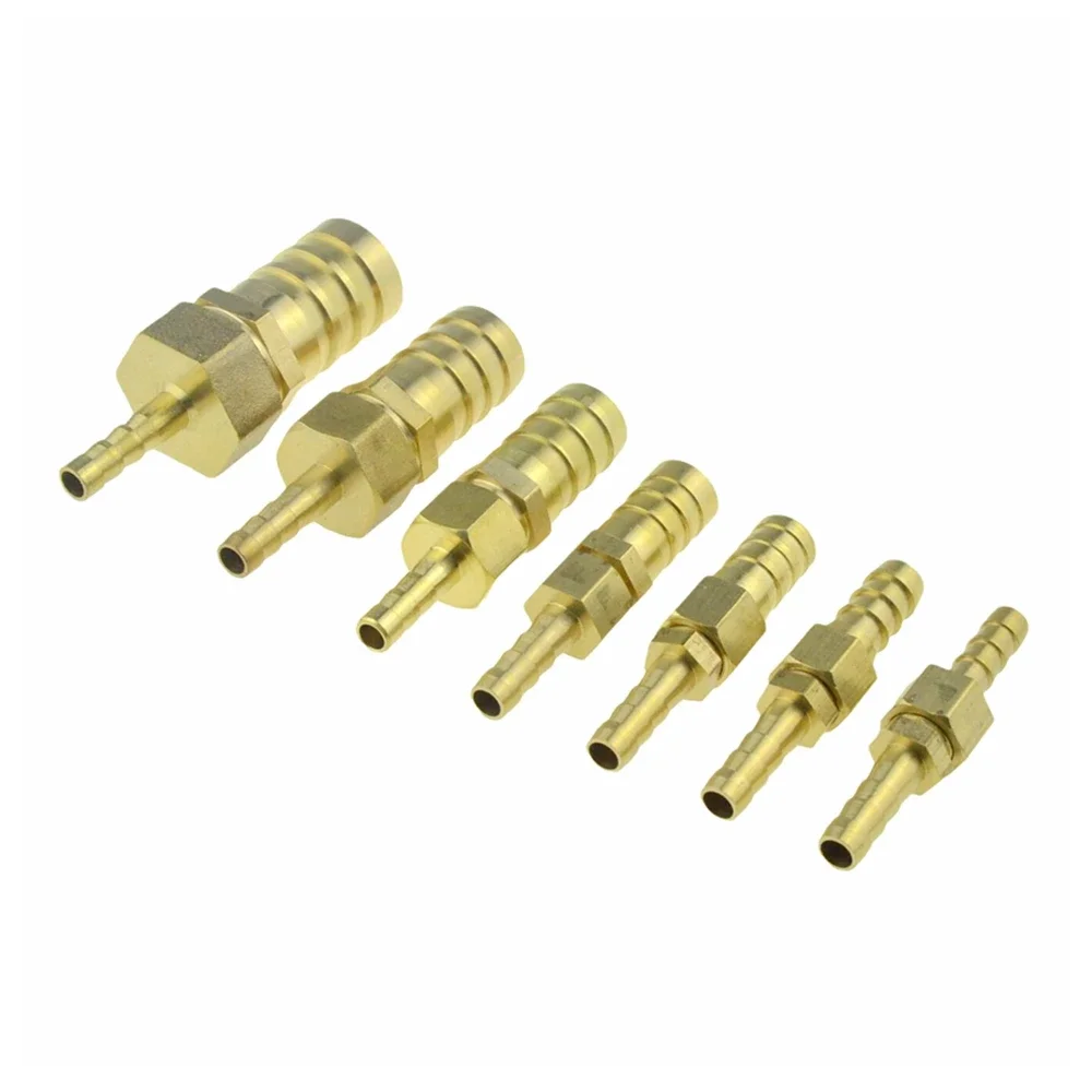 Straight Reducer Brass Hose Fitting Splicer Barb Fitting 4 6 8 10 12 14 16 19 25mm Tail Pneumatic Air Water Hose Fitting Adapter