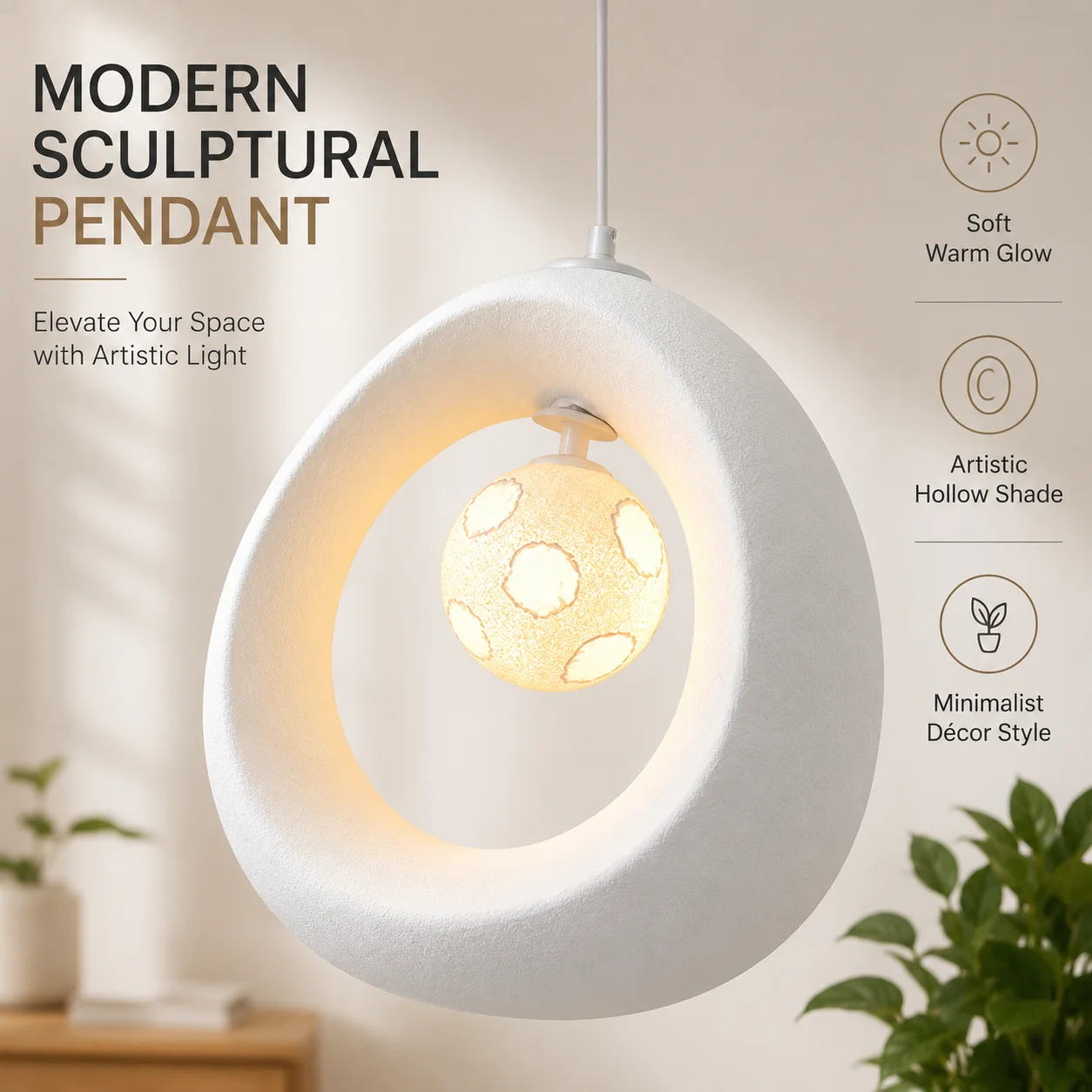 Nordic Minimalism Dining Room Pendant Lights Wabi Sabi LED Hanging Lighting Suspend Bedroom Home Decor Indoor Lamps Fixtures