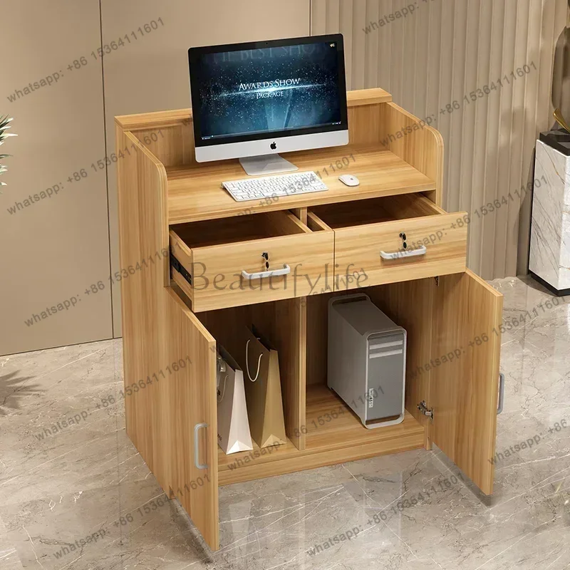 LSMini-mart Simple Reception Desk Modern Outfit Shop Beauty Salon Church Pulpit Business Commercial Furniture Приемная Стойка FY