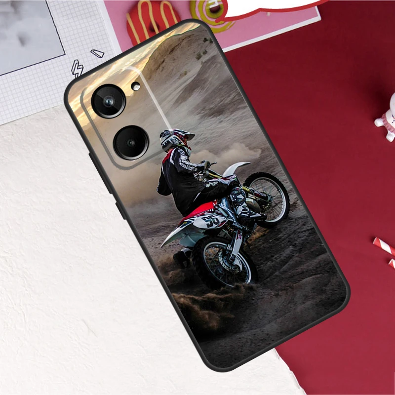 Moto Cross Motorcycle Sports For Realme 10 11 12 13 14 Pro Plus GT6 GT7 15 Pro C61 C67 C63 C71 C55 C51 C65 C53 C75 Case