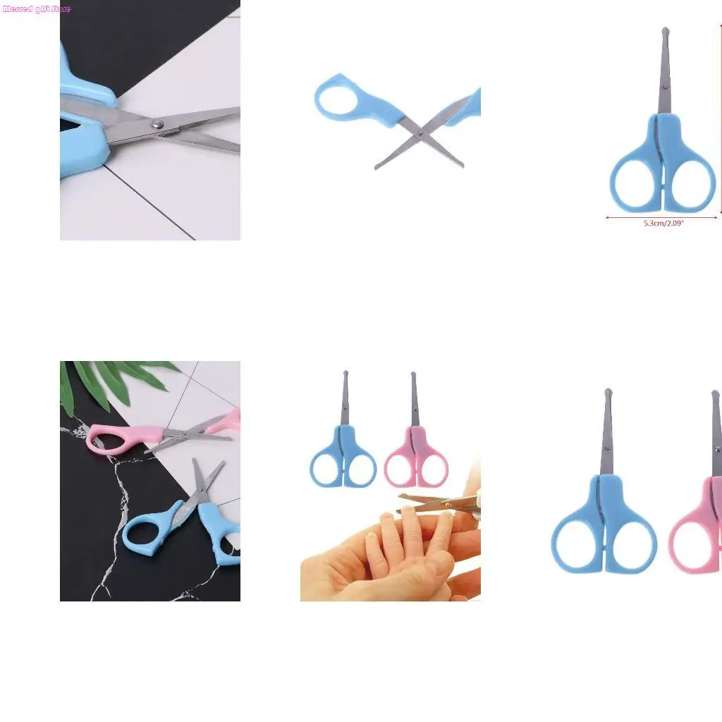 

D0JC Baby Scissors Cutter Rounded Tip Clippers Safety Daily Care Round for Head Scissors Newborn Nails for Shell Manicur
