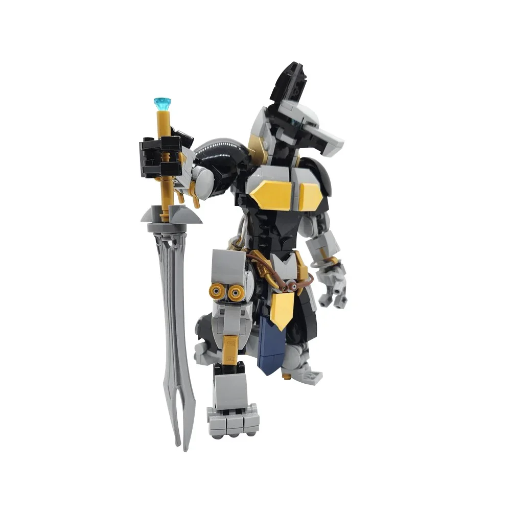 MOC Metal Anubis Mecha Model Building Blocks Egyptian God Desert Death Alpha Dog Action Figure Robot Assembl Bricks Toy Gift