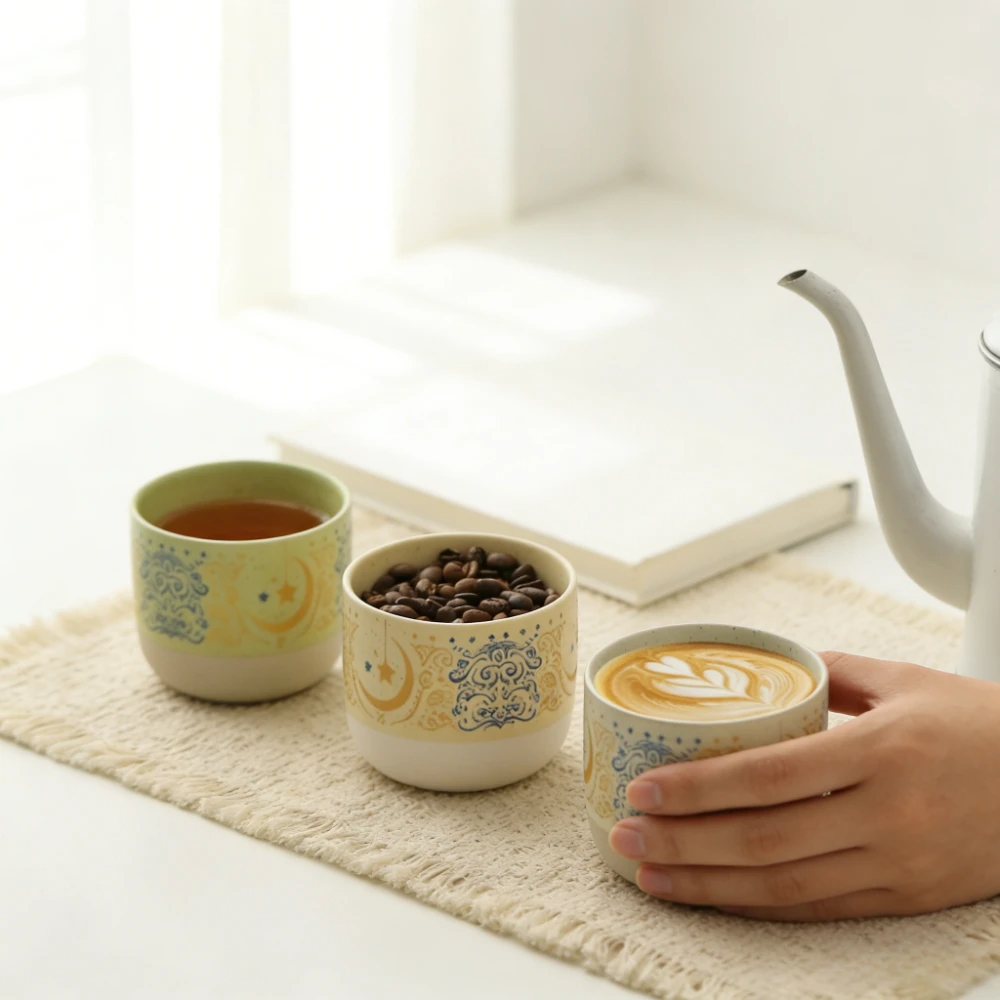 

Ceramic Coffee Cups Exquisite Creative Latte Art Cups Coarse Pottery Coffee Mugs Household Water Mugs Retro Modern Simple Teacup