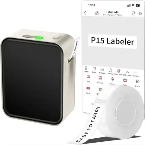 Marklife P15 Mini stampante termica portatile senza inchiostro Stampante per etichettatrice autoadesiva per etichettatrice per adesivi Etichettatrice