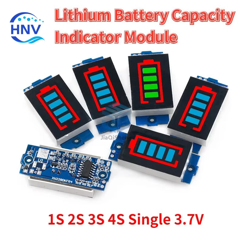 1S 2S 3S 4S Single 3.7V Lithium Battery Capacity Indicator Module 4.2V Blue Display Electric Vehicle Battery Power Tester Li-ion