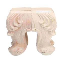 4 Pcs Desk Legs Furniture Wooden European Style Table Feet Carving Cabinet Carved Sofa Supporting