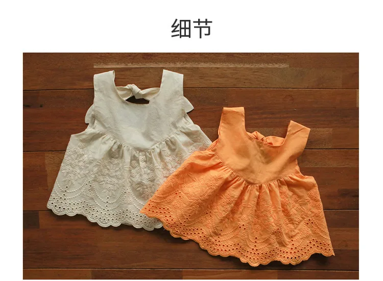 2024 Summer New Korean Version Of Children's Clothing For KID Girls Western Lace Halter Vest Tops