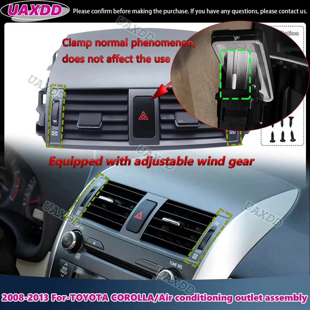 UAXDD Car Air Conditioning Ventilation Outlet Panel Grille Cover for Toyota Corolla Altis E15 2007 2008 2009 2010 2011 2012 2013