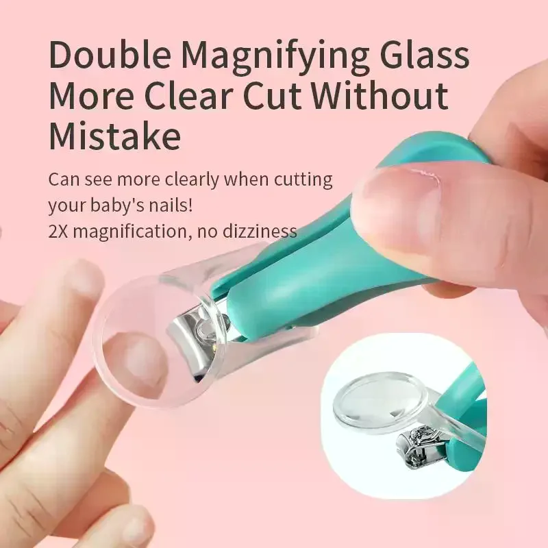 Infant Baby Nail Clippers Tools Children Kids Magnifier Glass Finger Nail Cutter - view 2