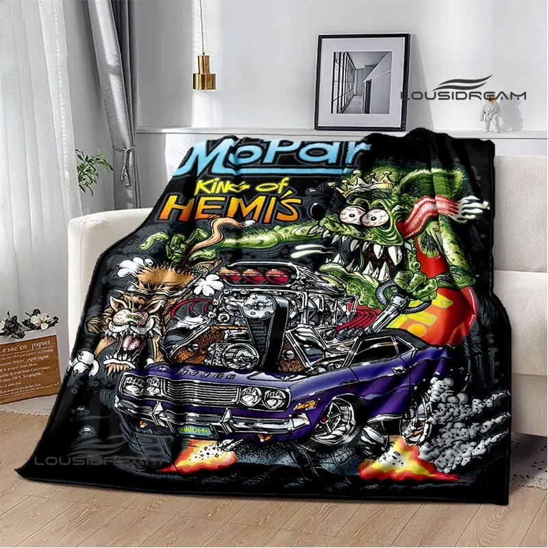 Tales of the Rat Fink Anime Blanket Picnic Blanket Flannel Soft and Comfortable Home Travel Blanket Birthday Gift Bed Blanket