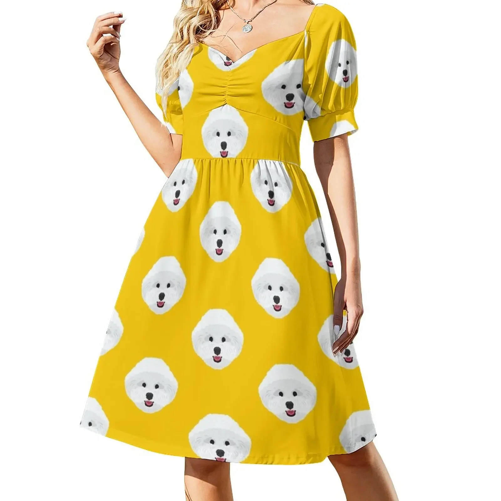 

Bichon Frise Short-Sleeved Dress summer dress daily summer outfits for women 2025 dresses for womens 2025