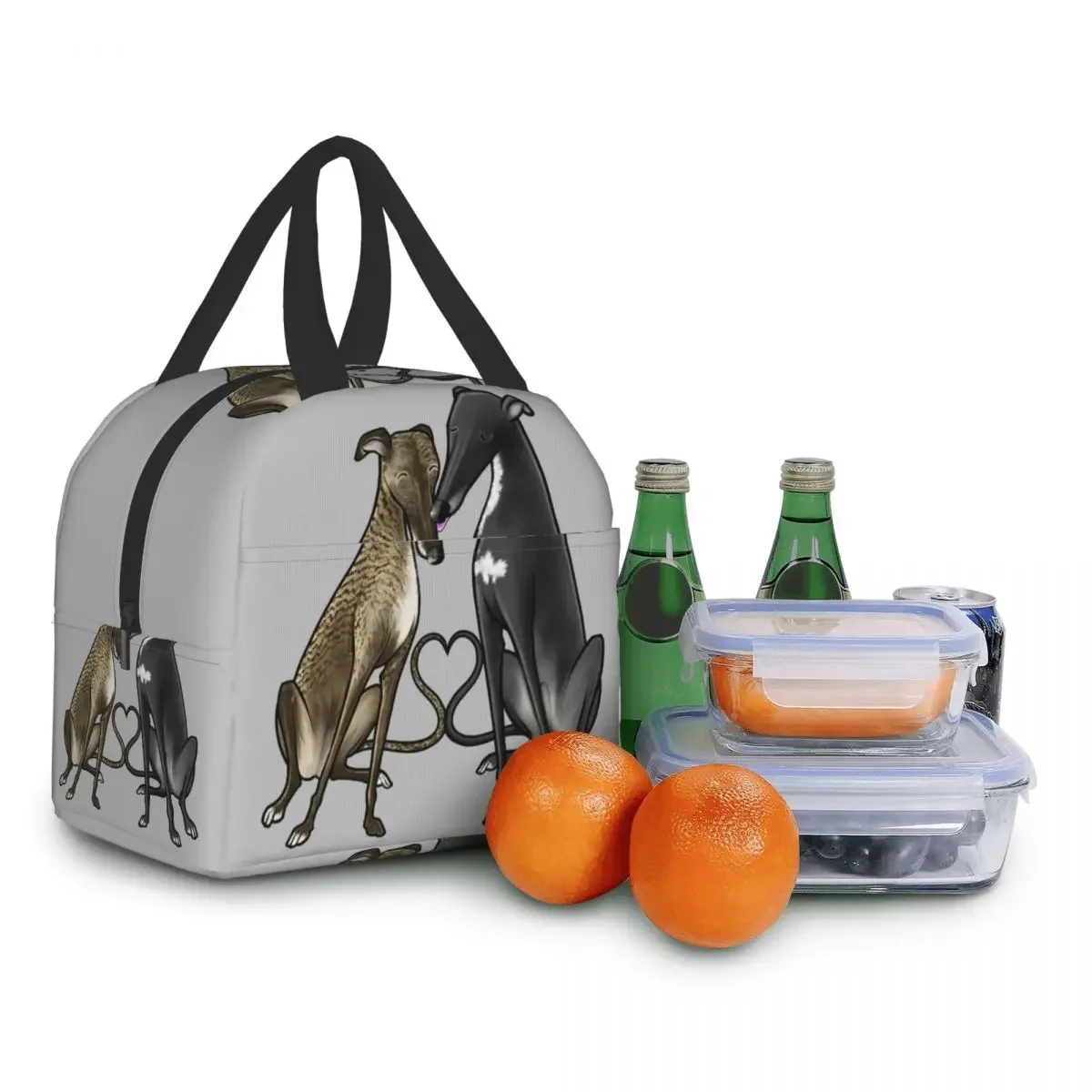 Custom Greyhound Whippet Sighthound Dog Lunch Bag Women Warm Cooler Insulated Lunch Boxes for Kids School Children