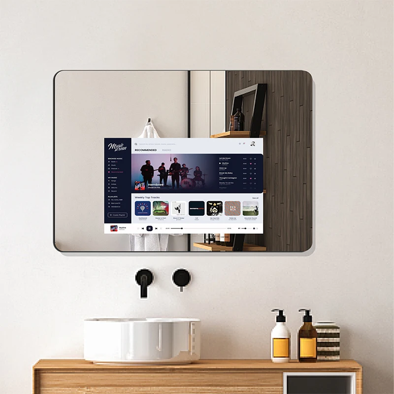 

Modern televisions android smart bathroom full hd tv mirror customized size