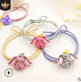 20Pcs/Lot DIY Simple Multi Small Flying Elephant Rubber Bands Double-Deck Elasticity Hair Rings Styling Tools Accessories HA663