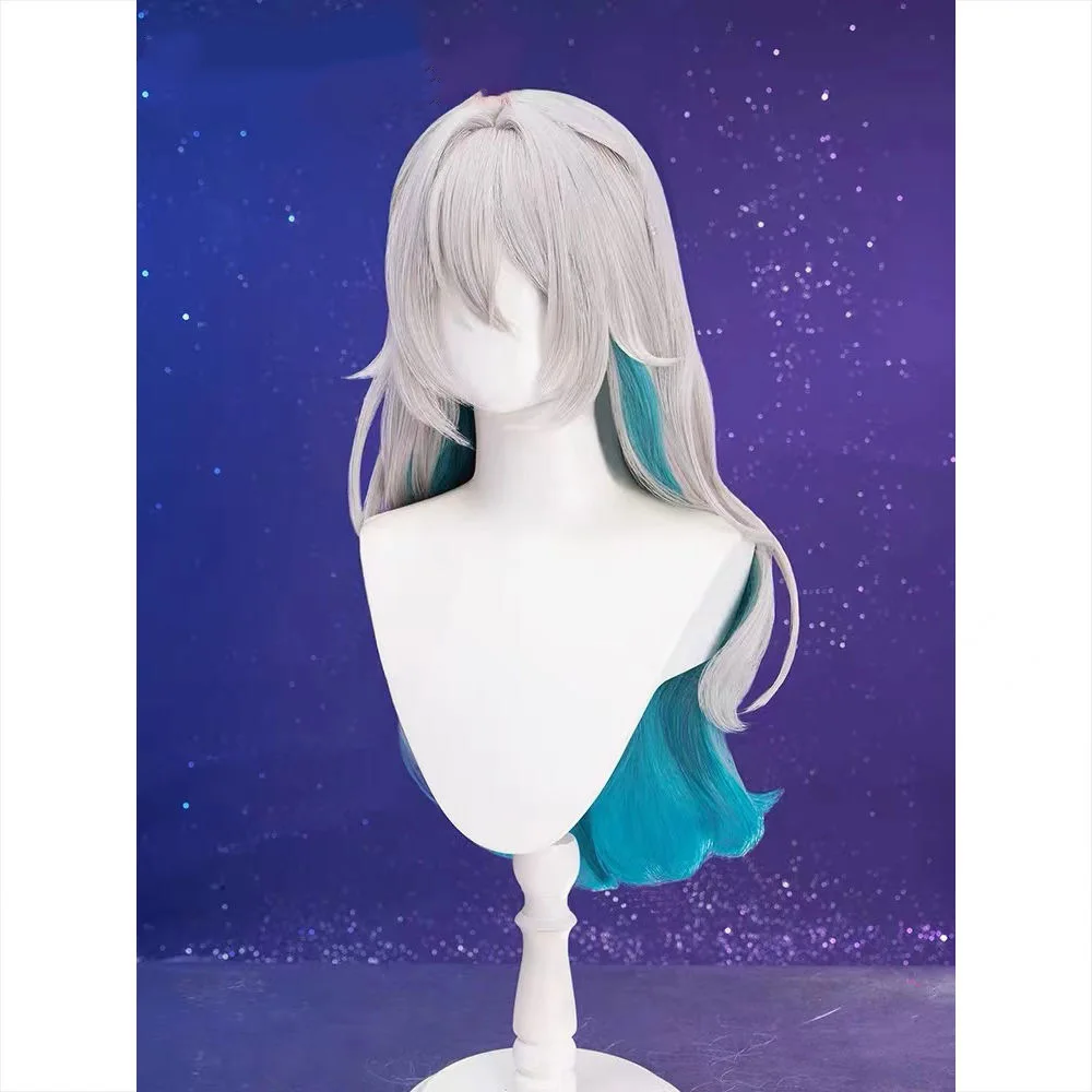 Ark Of Tomorrow Pure Grey Ephratha SP Lamb Cosplay Wig, Tiger Mouth Hairpin