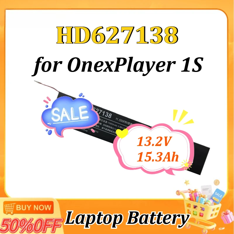 

13.2V 15.3Ah/13.2V 12.6Ah HD627138 LR386387-3S for OnexPlayer 1S Mini 1195G7 5800U 6800U Tablet Battery One-Netbook Game Player