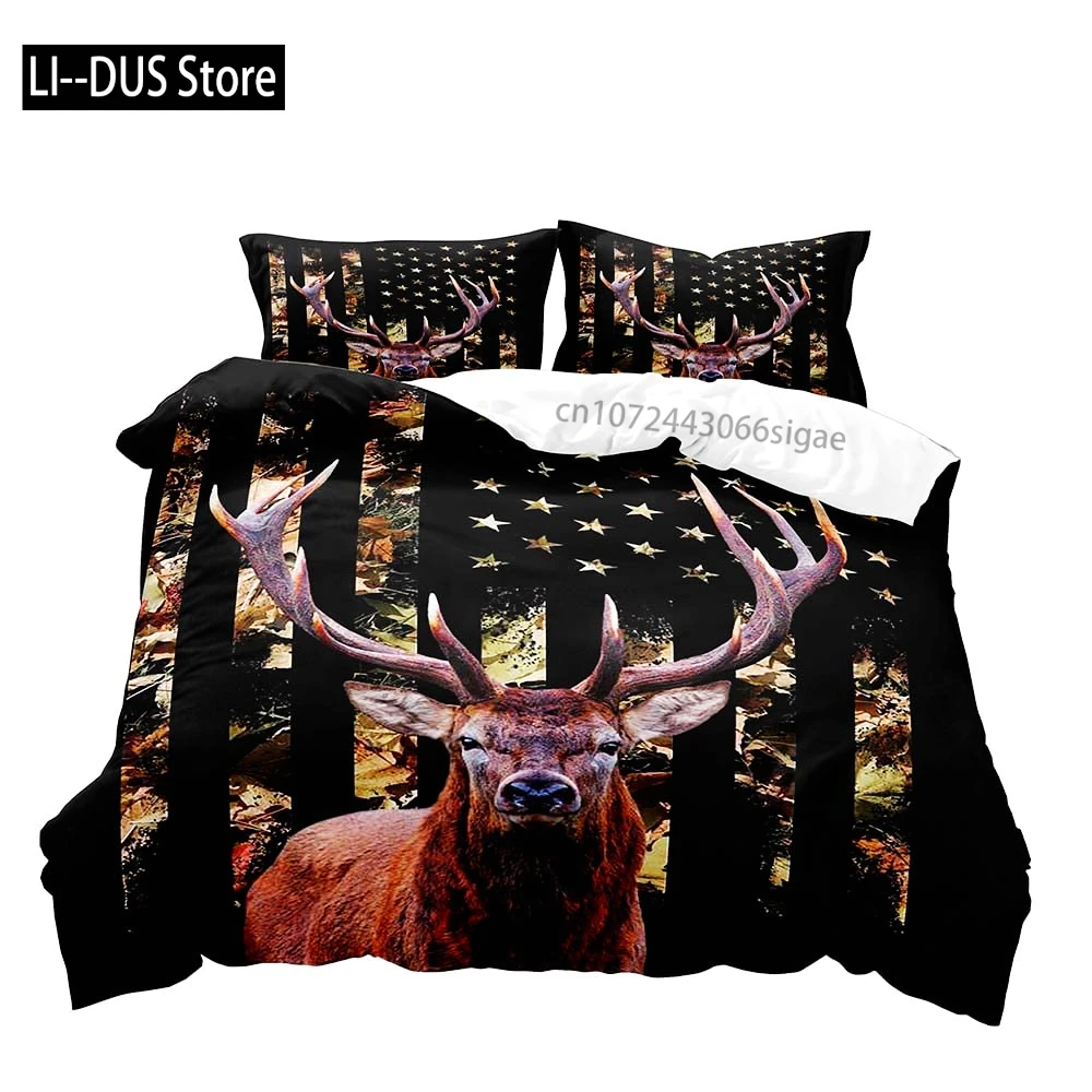 

Moose Black Bear Duvet Cover Queen Set, Wildlife Deer Bedding Set, Rustic Bedroom Decor for Men Boyfriend Teen Boy,2 Pillowcases