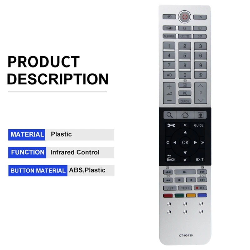 Replace CT 90430 Remote Control Plastic Remote Control For Toshiba 4K Ultra HD TV HD Smart TV