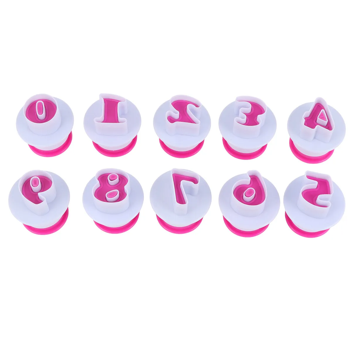 1Set Number Spring-Loaded Biscuit Cutters Set for Cookies Fondant Dough Chocolate Cheese Sandwiches DIY Baking Decoration Tools