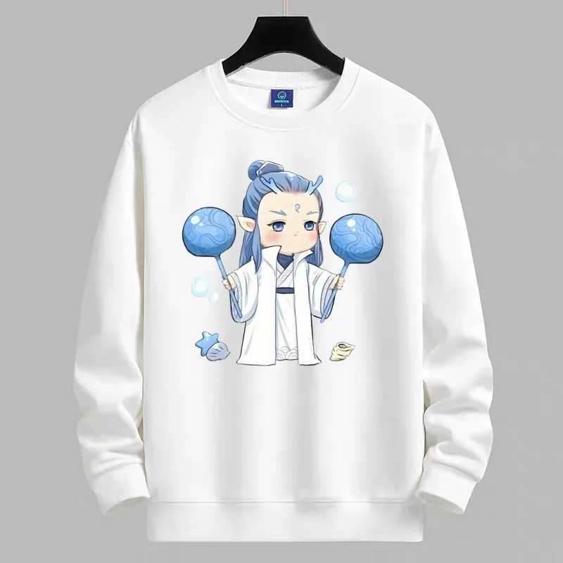 سترة برقبة دائرية على طراز الوالدين والطفل مع نمط شبابي على شكل تنين كرتوني على الطراز القديم، سترة عصرية ومتعددة الاستخدامات #1