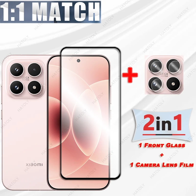 ل Xiaomi 17 زجاج حامي الشاشة ل Xiaomi 17 5G حافة سوداء طبقة رقيقة واقية عدسة الكاميرا حامي ل Xiaomi 17 الزجاج