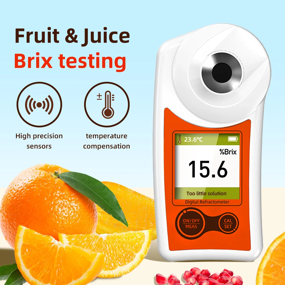 Nohawk Brix Meter LCD Digital Sugar Refractometer Precision 0.2% Range 0-55% Measure The Sugar Content Of Fruit Beverage Beer