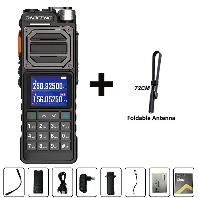 Top! UV-25M High Powerful Tactical Walkie Talkie 50KM Full Band 999CH Frequency Copy Type-C Two Way Ham Radio PRO