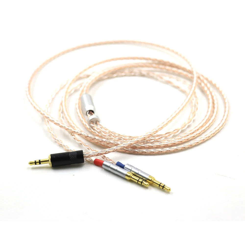 Cable de actualización de auriculares HiFi de un solo cristal, cobre y plata, para Sundara Aventho Focal Elegia t1 t5p MDR-Z he400s D7200