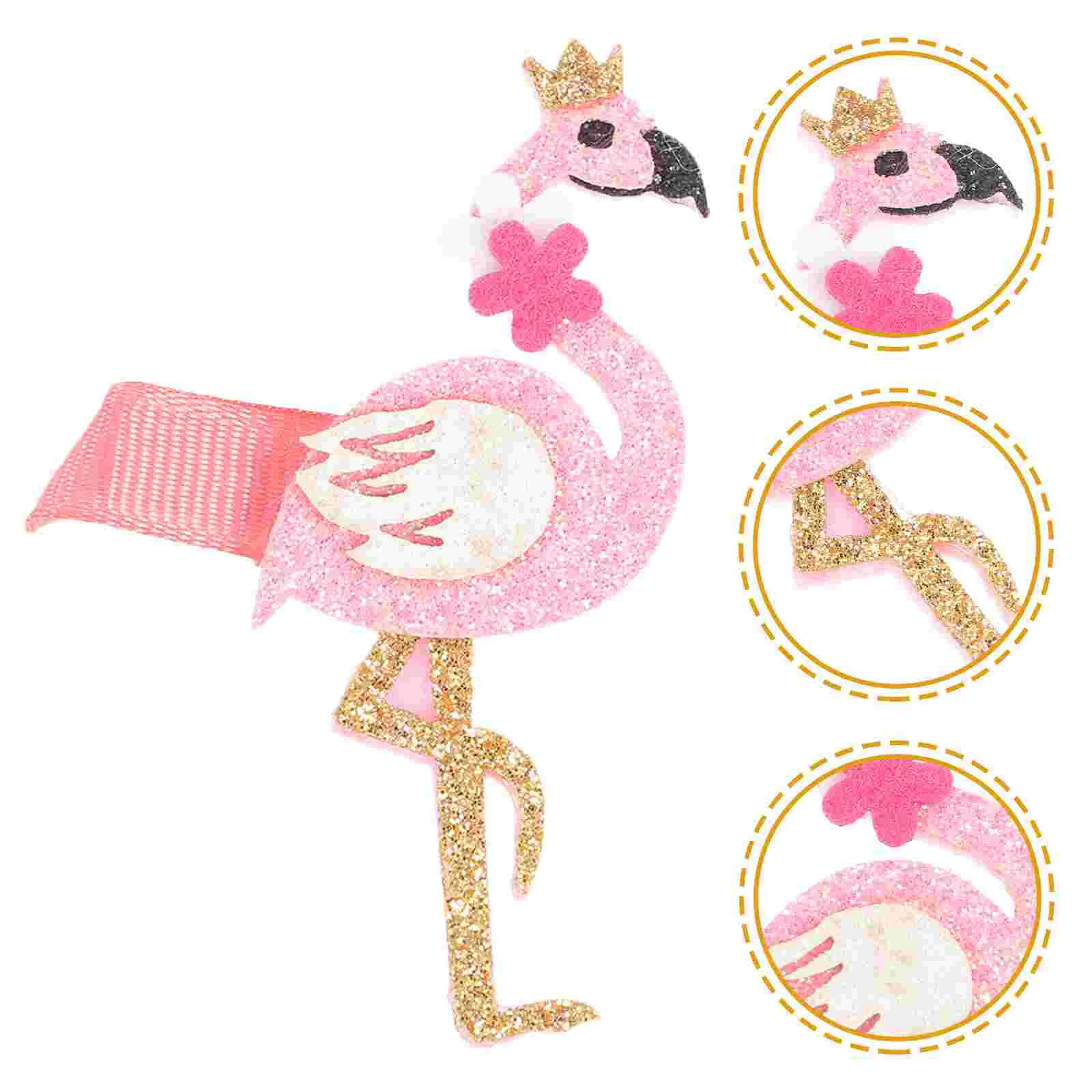 

2 Pcs Kids's Hair Pin Hairpins for Decor Children's Barrettes Flamingo Shape Clips Baby Girl