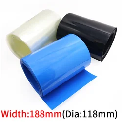 Width 188mm PVC Heat Shrink Tube Dia 118mm Lithium Battery Insulated Film Wrap Protection Case Pack Wire Cable Sleeve Black Blue