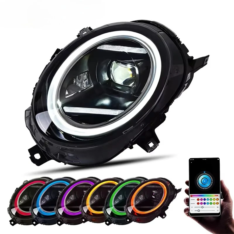 Automotive Headlamp Lens Halo Modified High/Low Beam Light Assembly Fit Mini F56 2014 2015 2016 2017 2018 2019 Headlamp