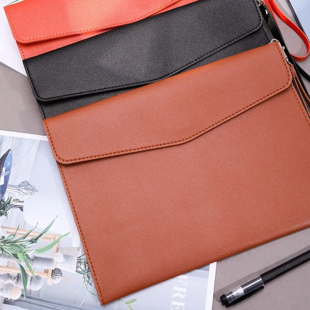 Document Organiser Leather Leather Document Pouch With Handle A4 A5 Briefcase Large Capacity Leather File Folder School Office