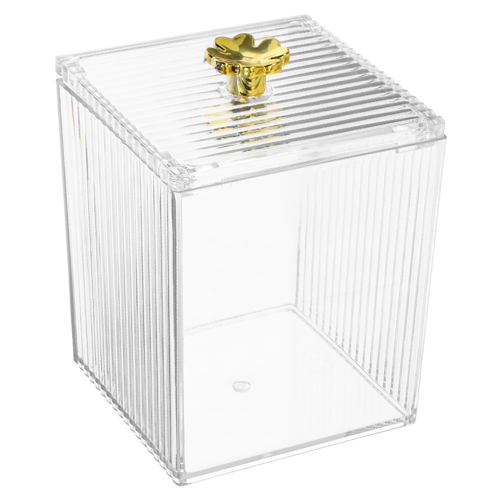 

Premium Clear Cotton Pads Organizer Box Makeup Sponge Storage Holder Lidded Container Desktop Vanity Holder