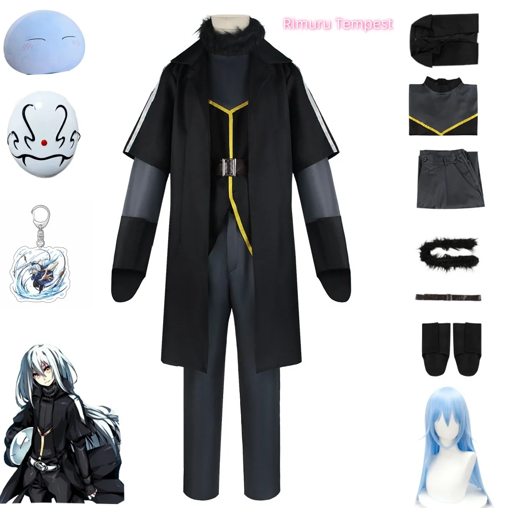 

Rimuru Tempest Cosplay Anime That Time I Got Reincarnated As A Slime Costume Halloween Uniform Trench Wig Mask Set