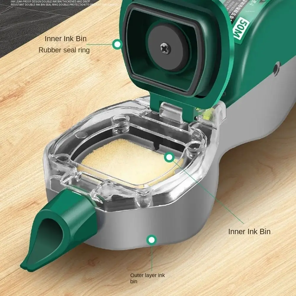 Durable Ground Marking Scriber Hand-Operated Easy Use Construction Ink Fountain Draw Line Green Woodworking Ink Fountain