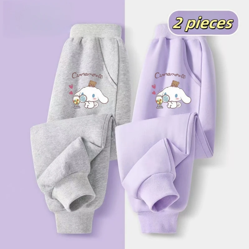 2 قطعة \ مجموعة الخريف طفل الفتيات ملابس الأطفال عارضة الكرتون سانريو سينامورول السراويل المطبوعة طفل الرياضة أسفل رياضية